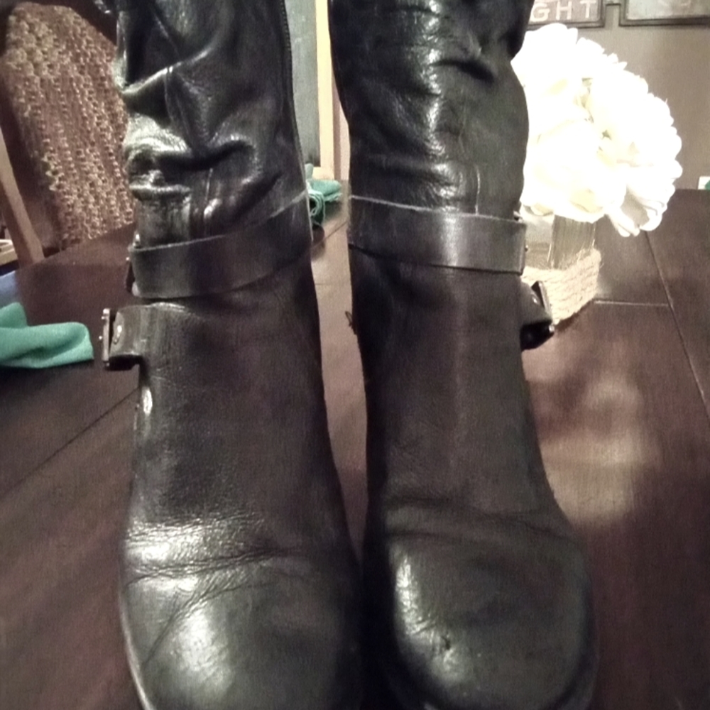 Marc Fisher leather moto boots